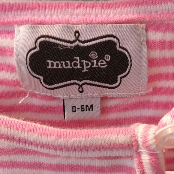 🍨0-6 Mud Pie pink and blue "J" top and pants 🍨 - Picture 2 of 4